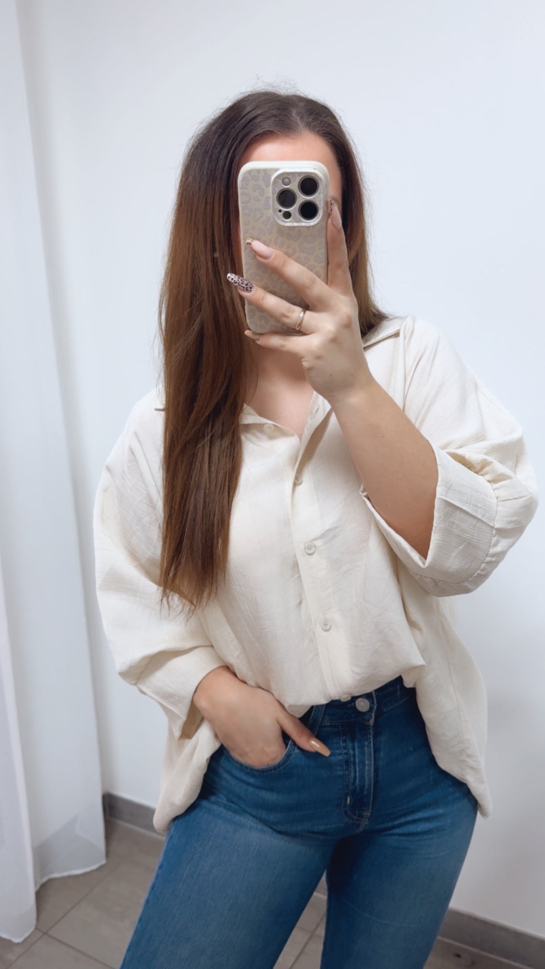 ultra weite Bluse mit kurzen Armen / beige Art. 14312