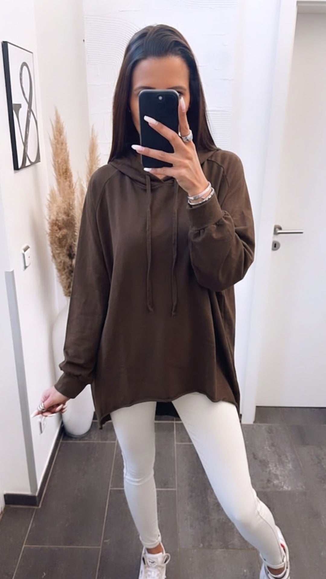 Vokuhila Hoodie / braun Art. 16109