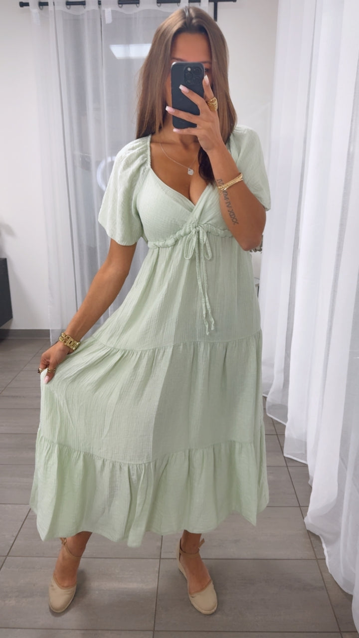 Maxi Lyocell Kleid mit verstellbarem Brustbereich / mint Art. 14917