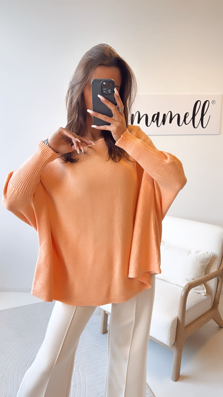 ultra weicher Pullover mit Fledermausärmeln / peach Art. 8471