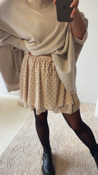 PUNKTE leichter Rock / creme - braun Art. 13140