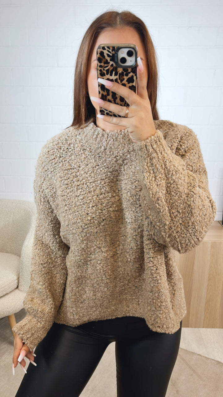 TEDDY Pullover mit Stehkragen / camel Art. 12455