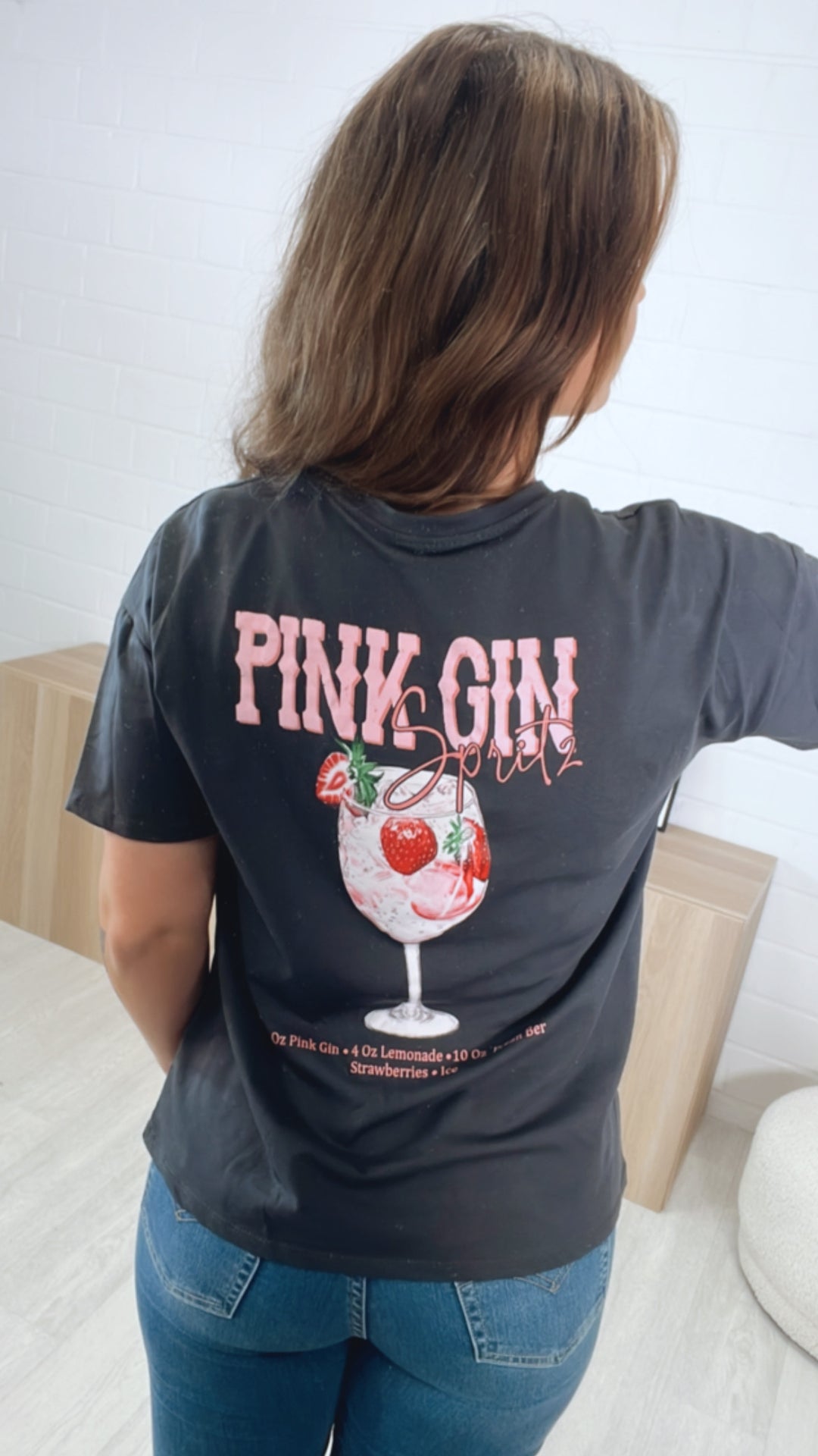 T-shirt " pink strawberry " / Anthrazit Art. 9552