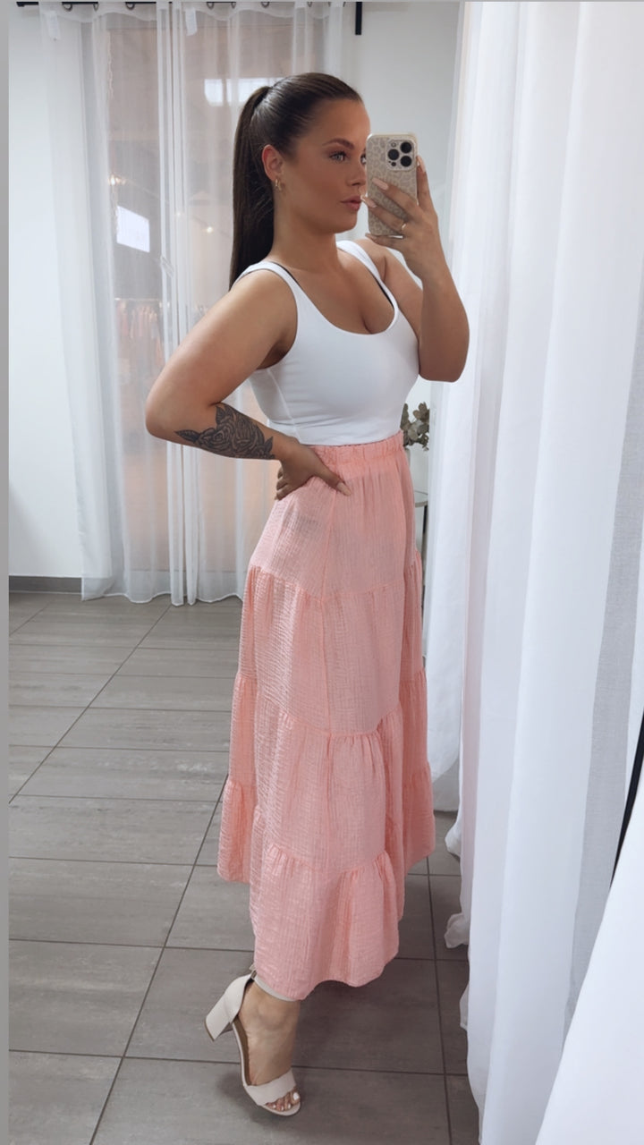 LYOCELL Maxi Rock / lachs Art.14870