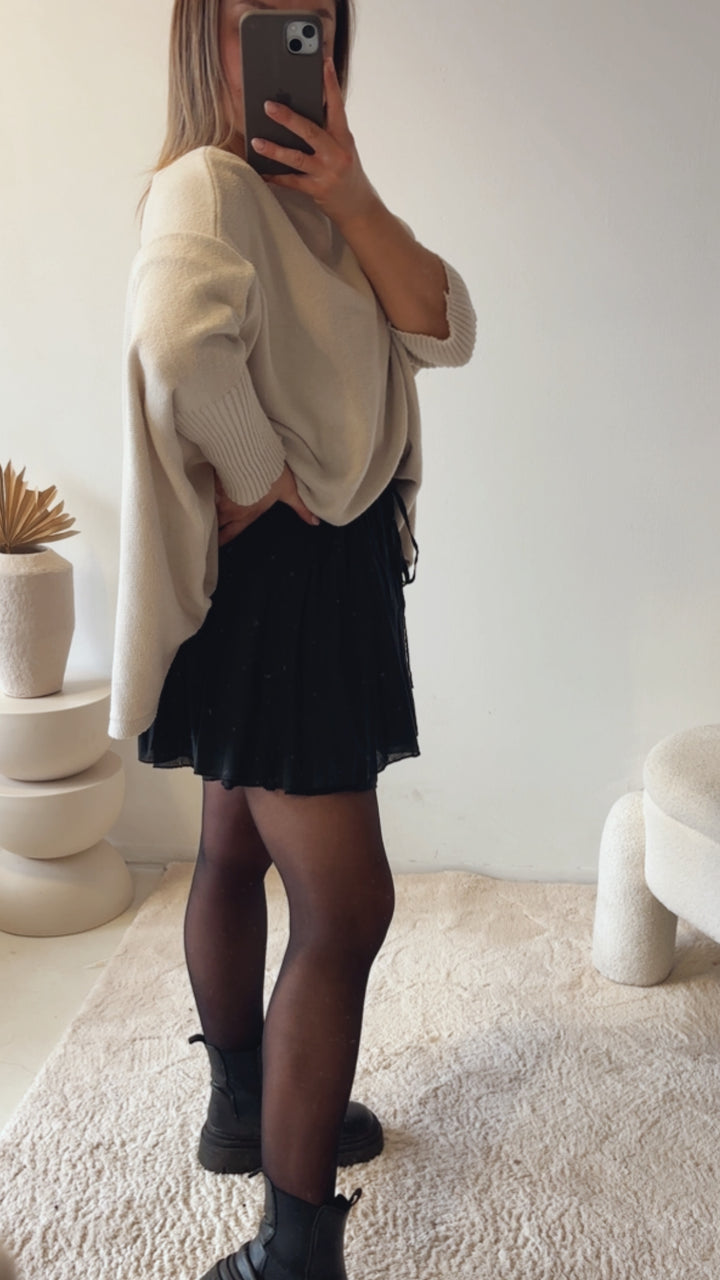 zeitloser, leichter Hosen Rock / schwarz Art. 13177