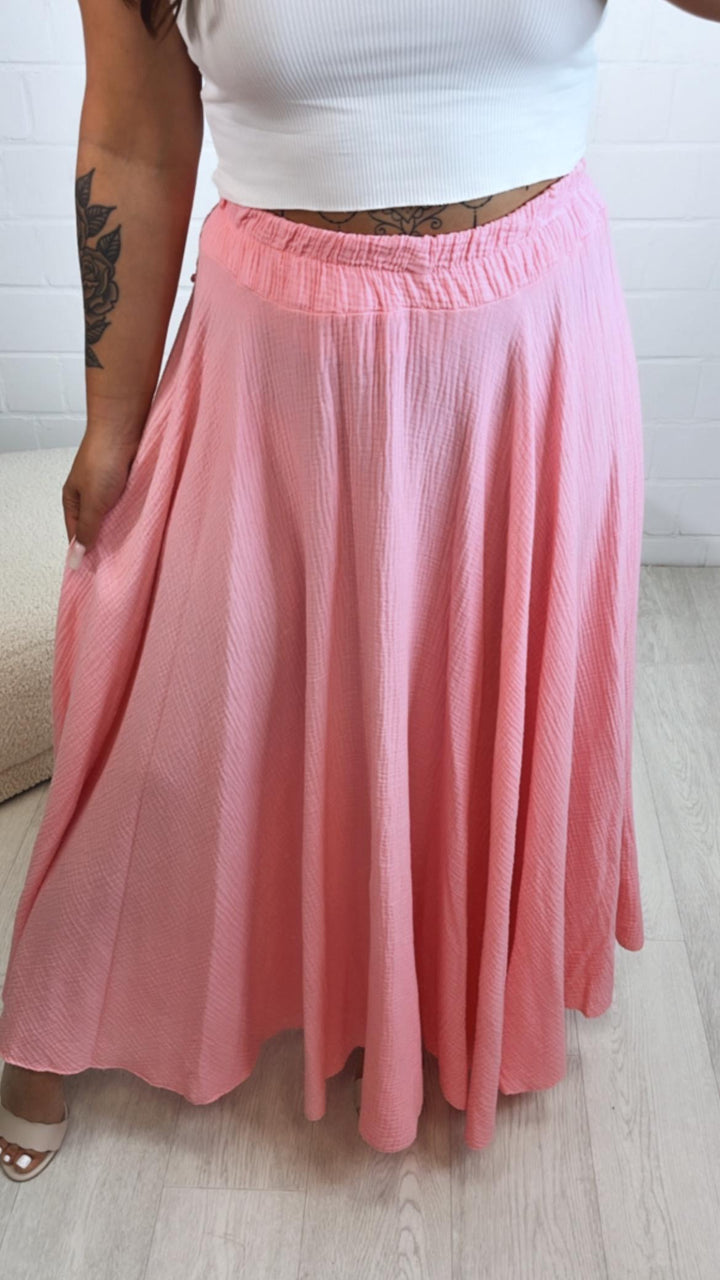 langer, ausgestellter Musselin Rock / soft pink Art. 10584