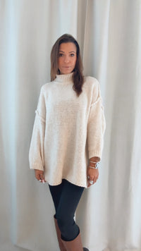 wollfreier Oversize Pullover / creme Art. 12899