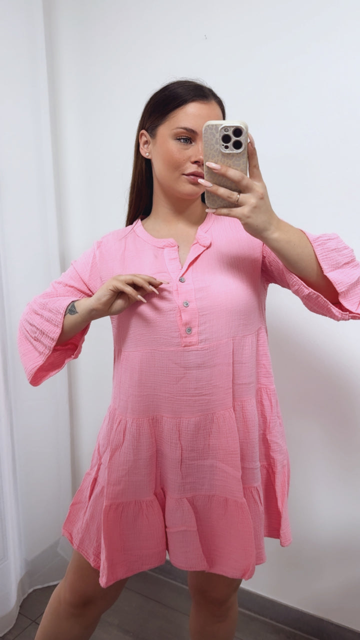 Musselin Kleid / Tunika / soft pink Art. 14463