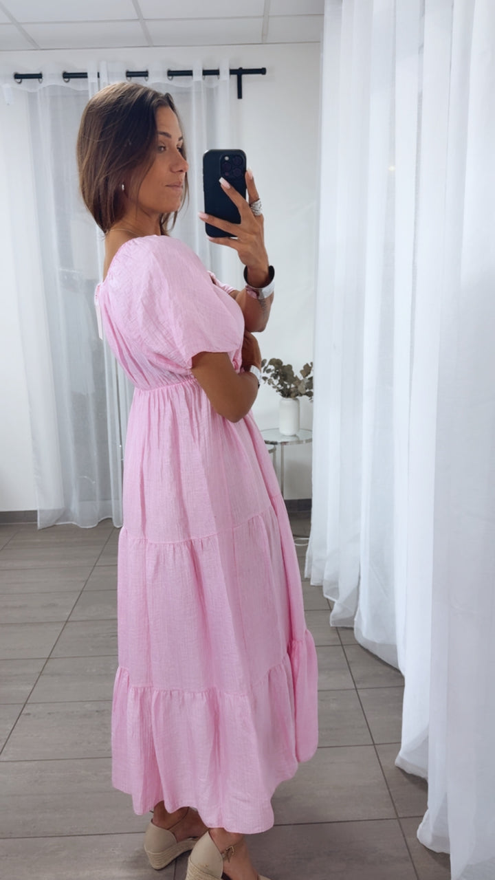 Maxi Lyocell Kleid mit verstellbarem Brustbereich / soft pink Art. 14910