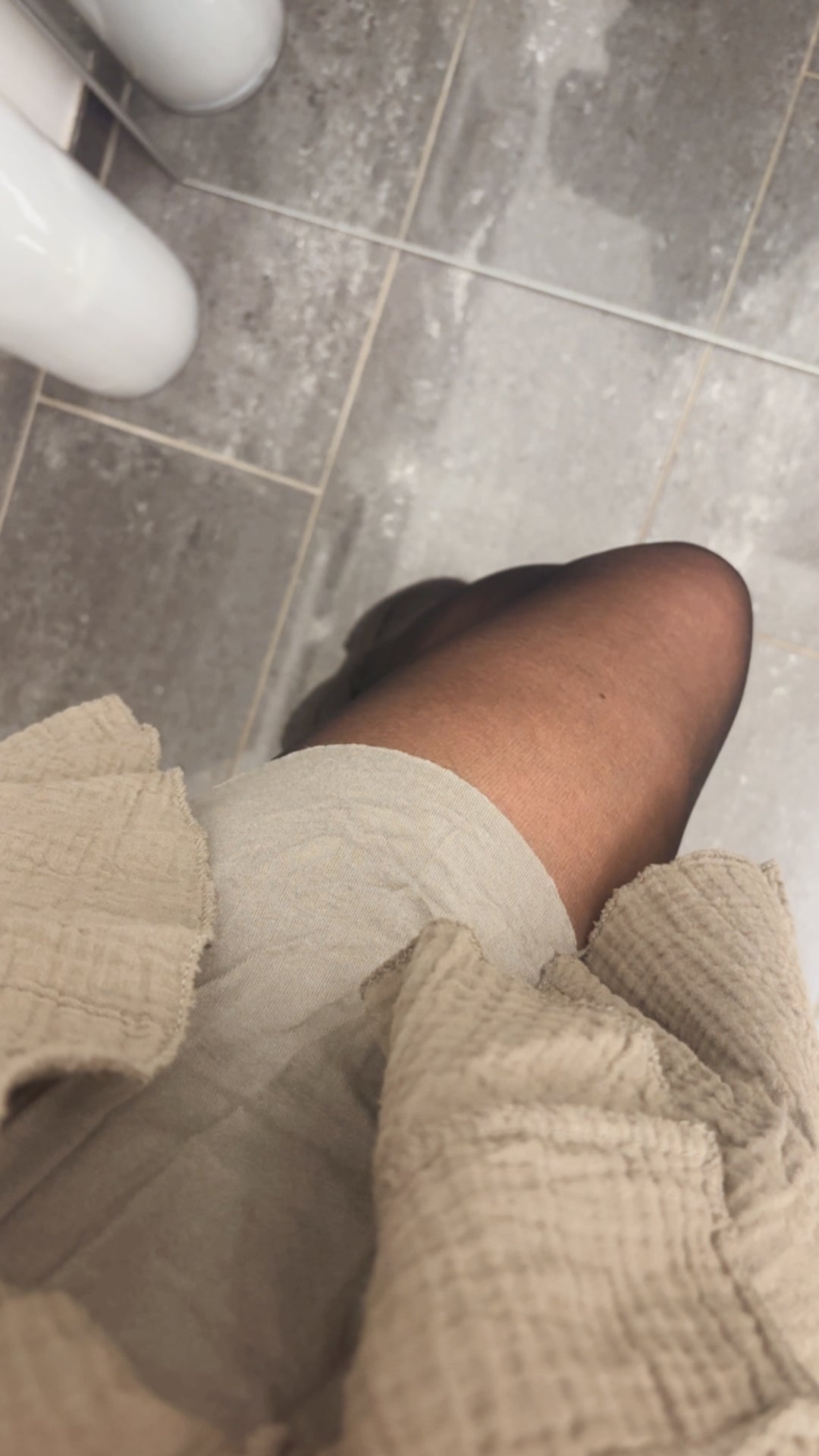 MUSSELIN ausgestellter Hosen Rock / taupe Art. 13058