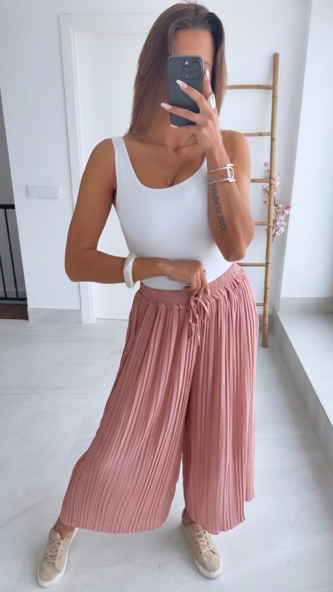 Plissee Hose / nude-rose Art. 13172