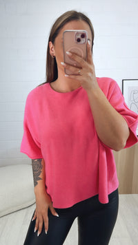 Leichtes Strick oversize T-shirt / pink Art. 9513