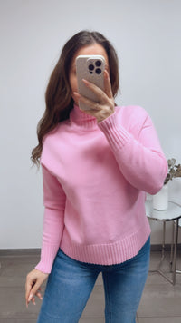 Feiner Strickpullover mit gerippten Akzenten / soft pink Art.13882