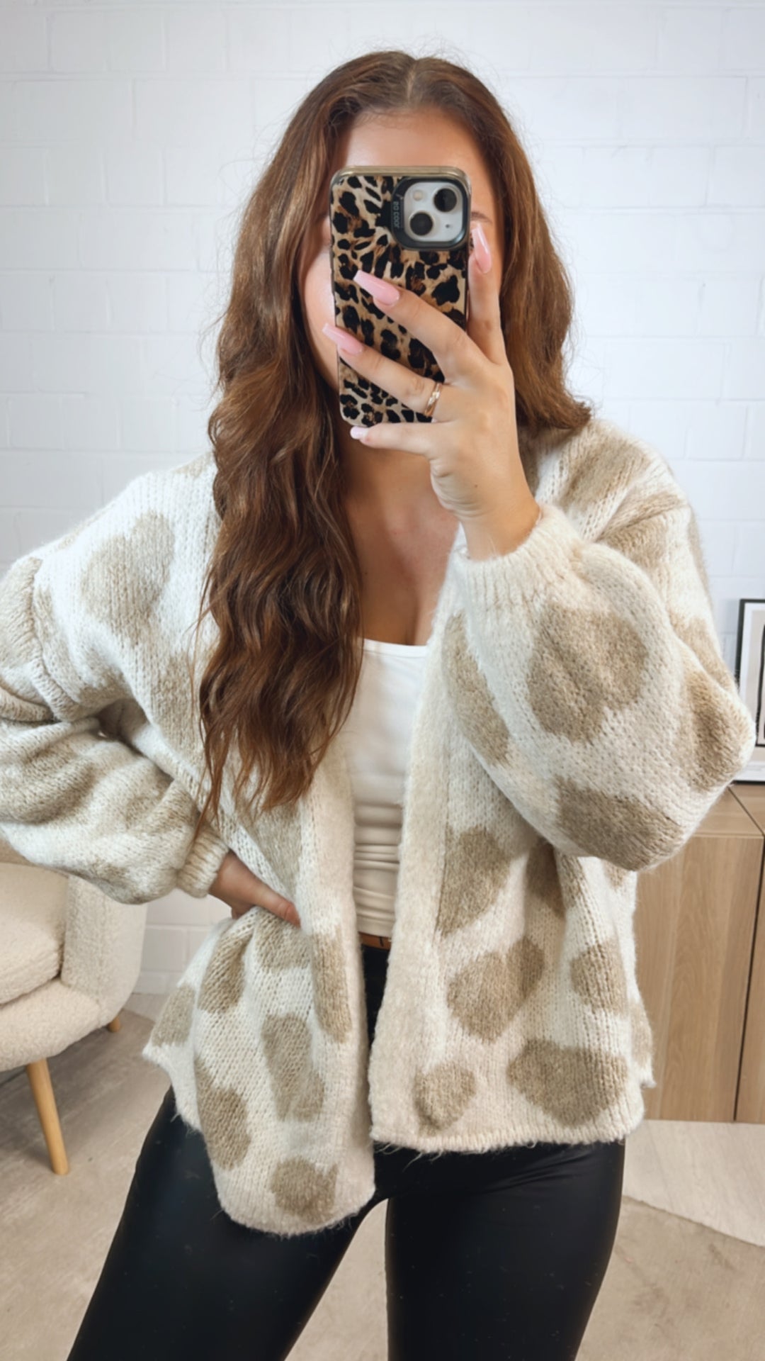 HERZEN offener Cardigan / wollweiss - beige Art. 12565