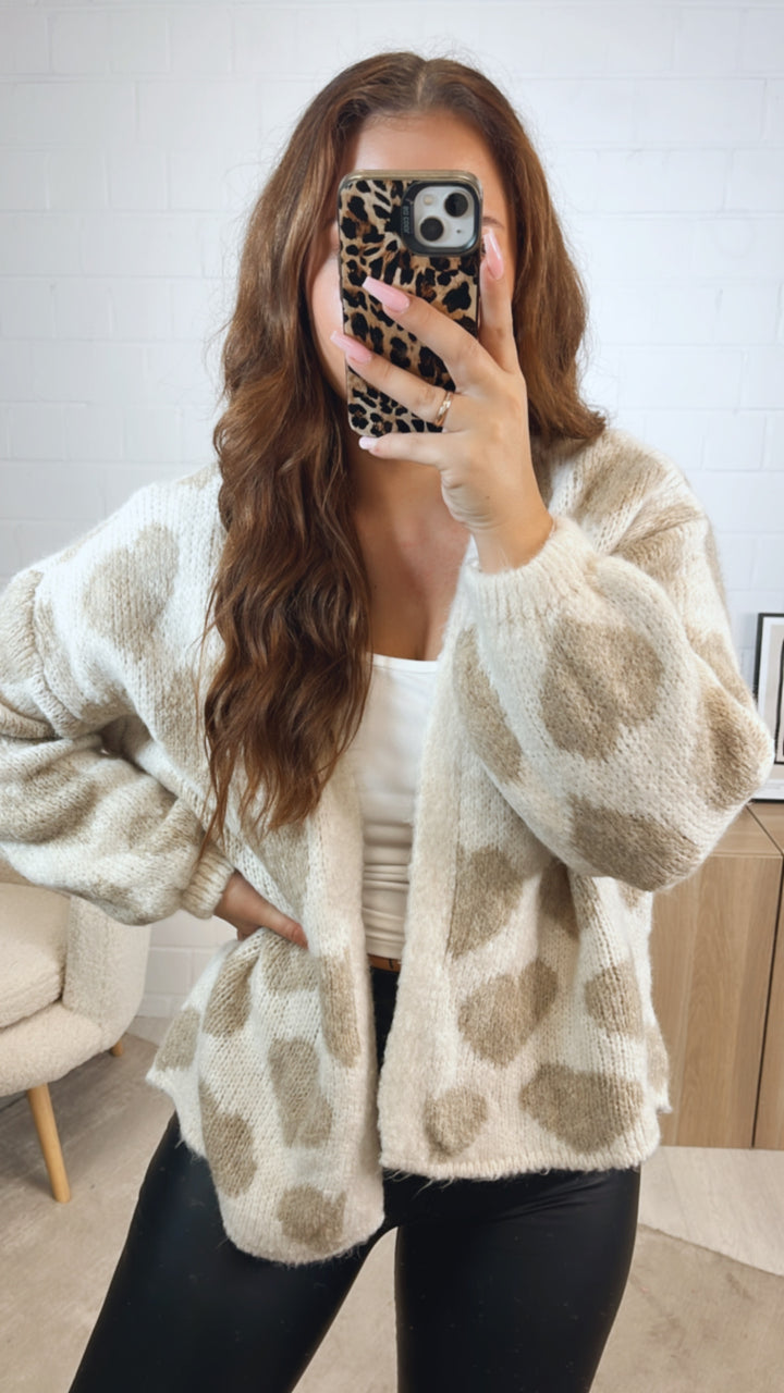 HERZEN offener Cardigan / wollweiss - beige Art. 12565