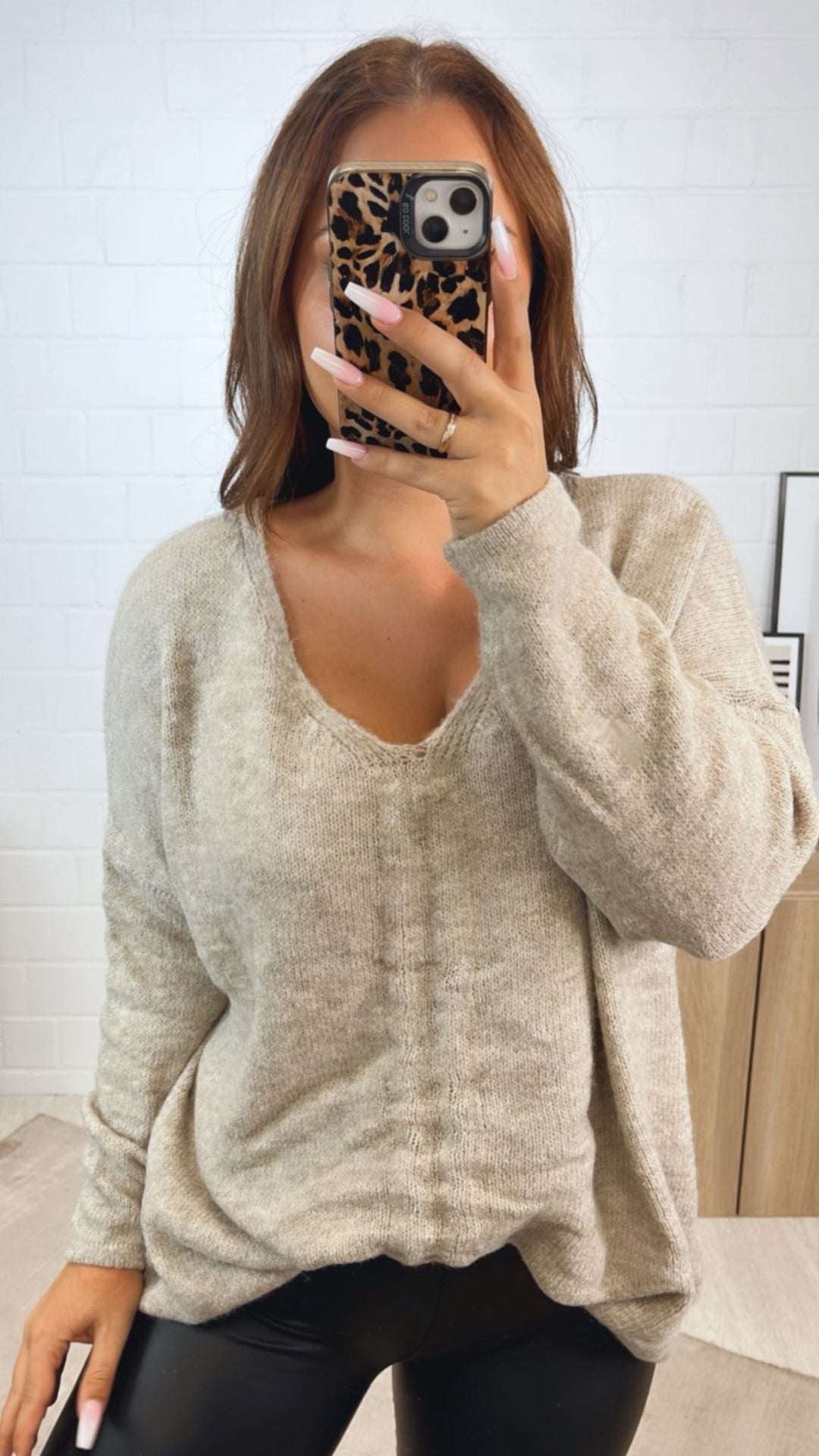 Pullover zum Raffen / beige Art. 12335