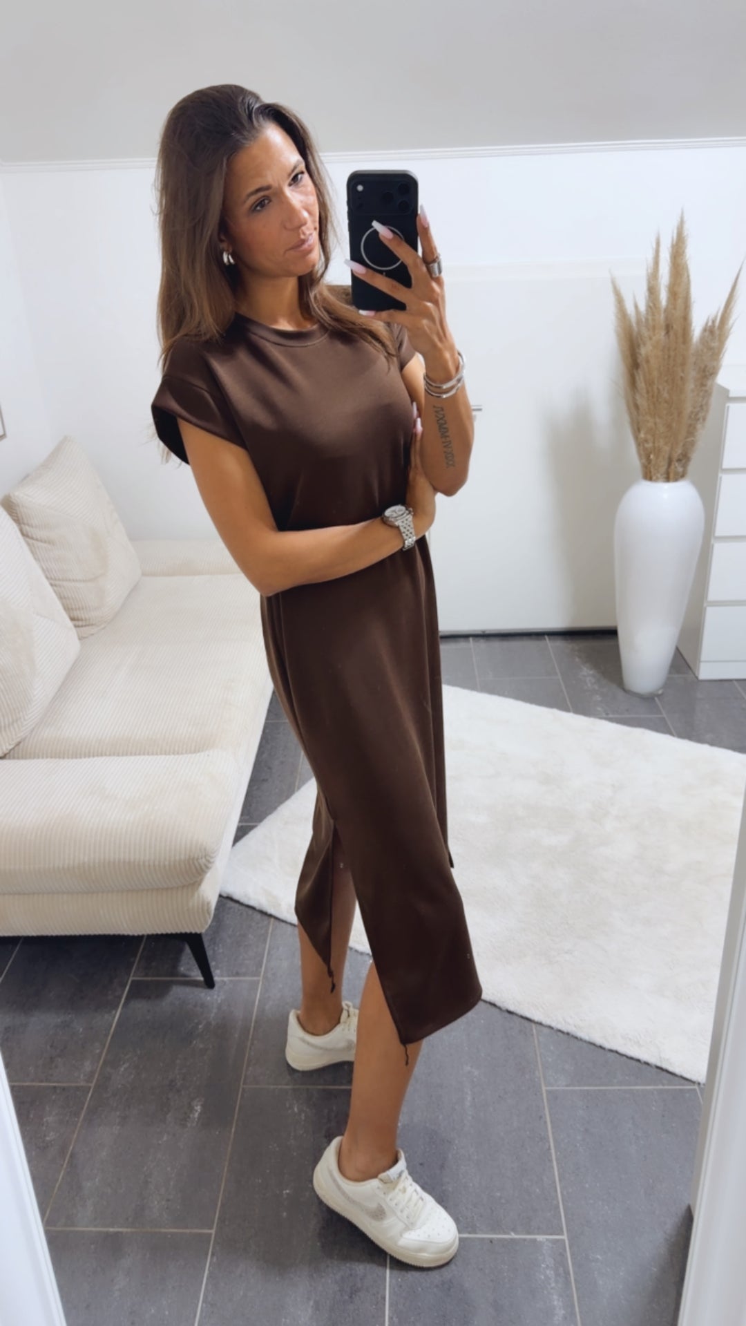 Butterstoff Shirt - Kleid/ Braun / Art. 14808