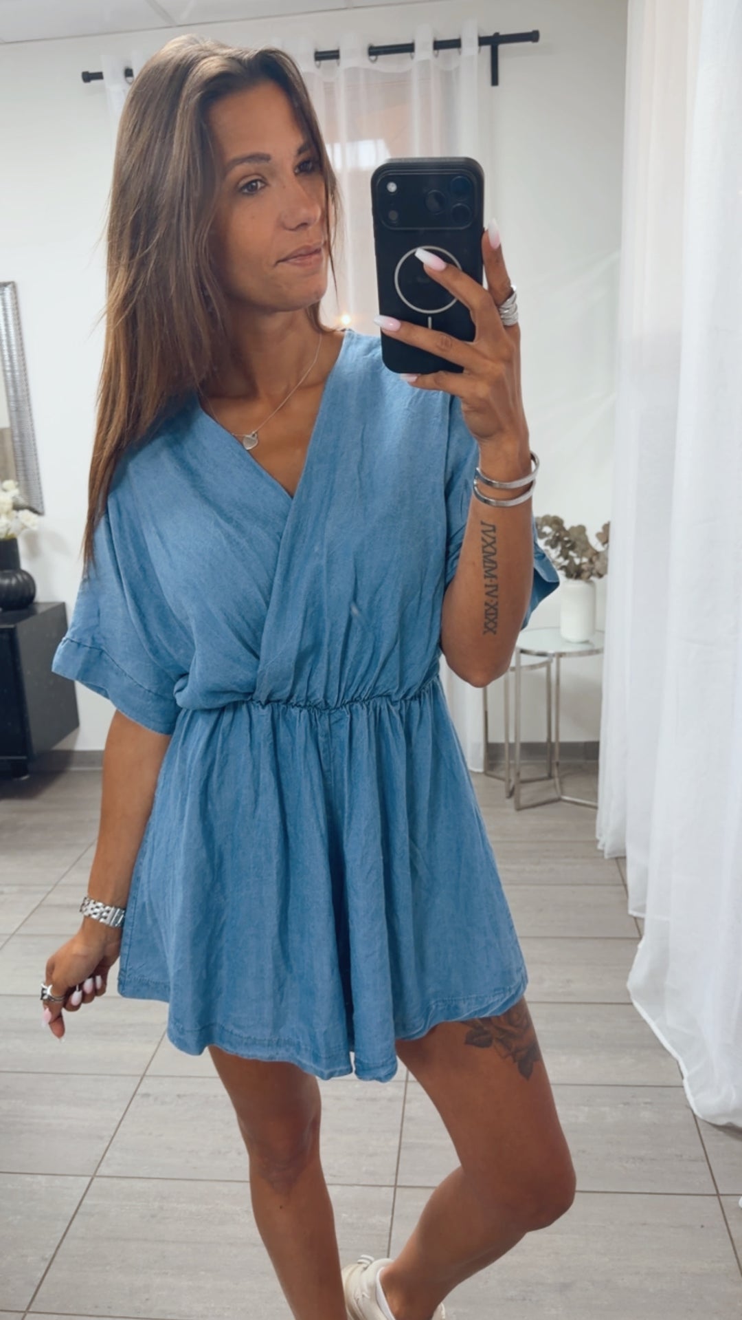 DENIM Look Jumpsuit mit kurzen Armen / denim blau Art. 15339