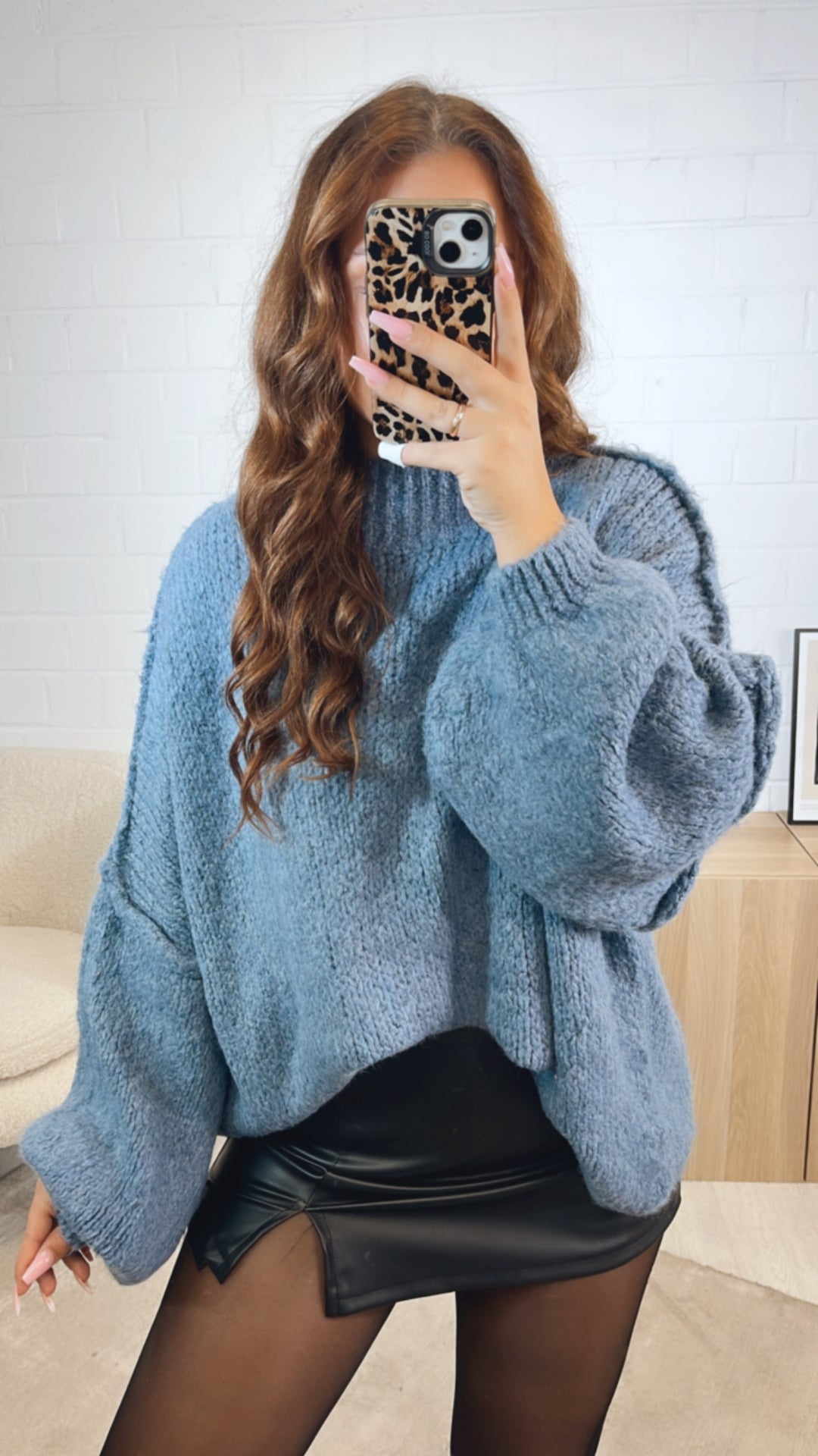 Ultra Oversize Kuschel - Pullover / denim blau Art. 12612