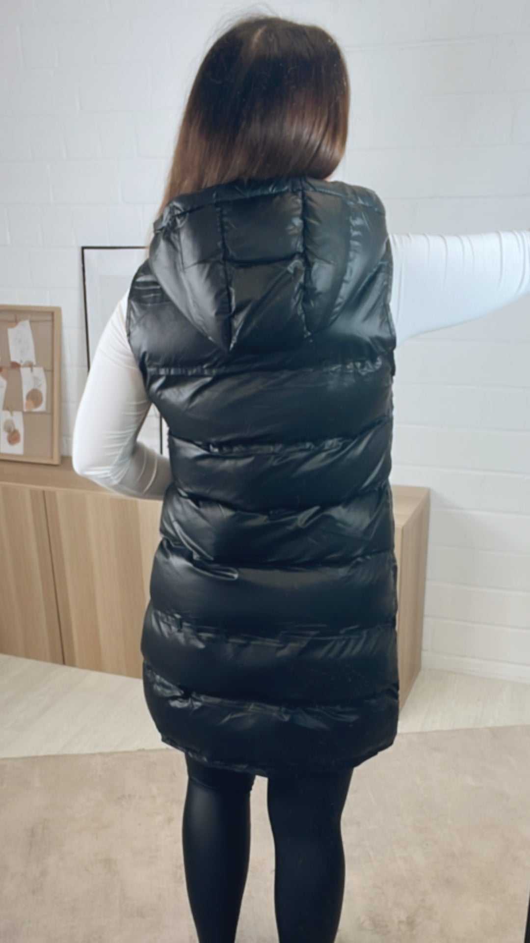 Weste in matt - glänzender Optik / schwarz Art. 12937