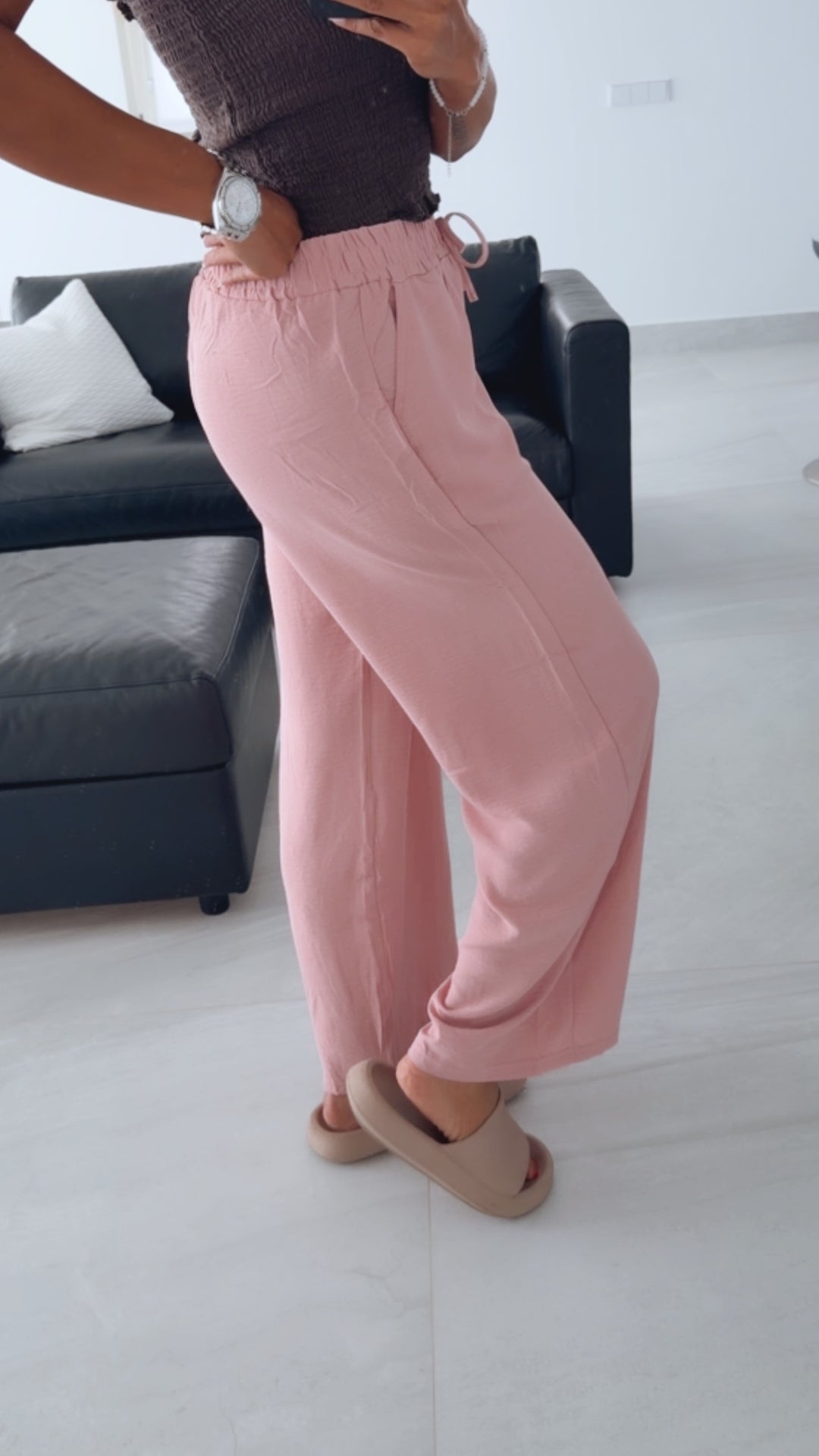 lockere Hose mit elastischen Bund / rosa Art. 15899