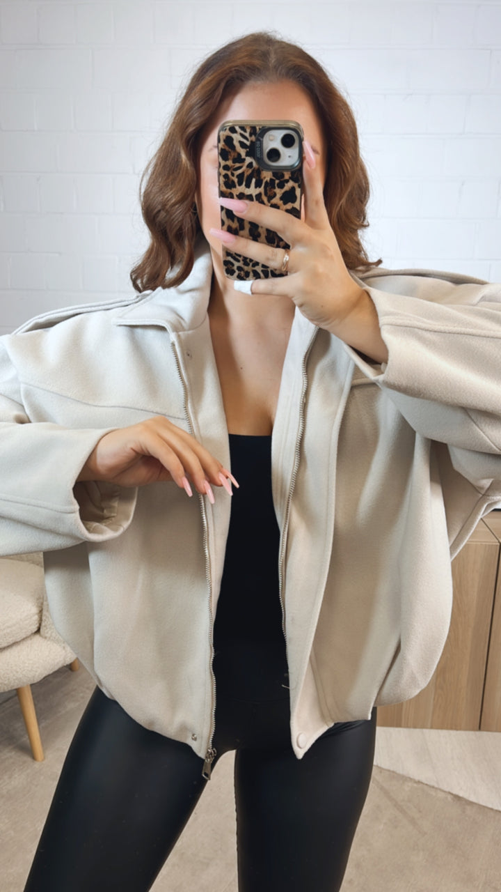 schlichte TREND Loose Fit Jacke / creme Art. 12617