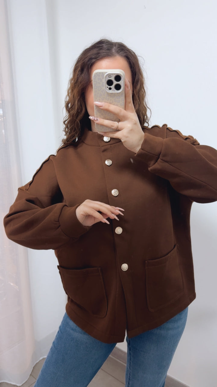 Jacke mit goldenen Knöpfen / braun Art. 14096