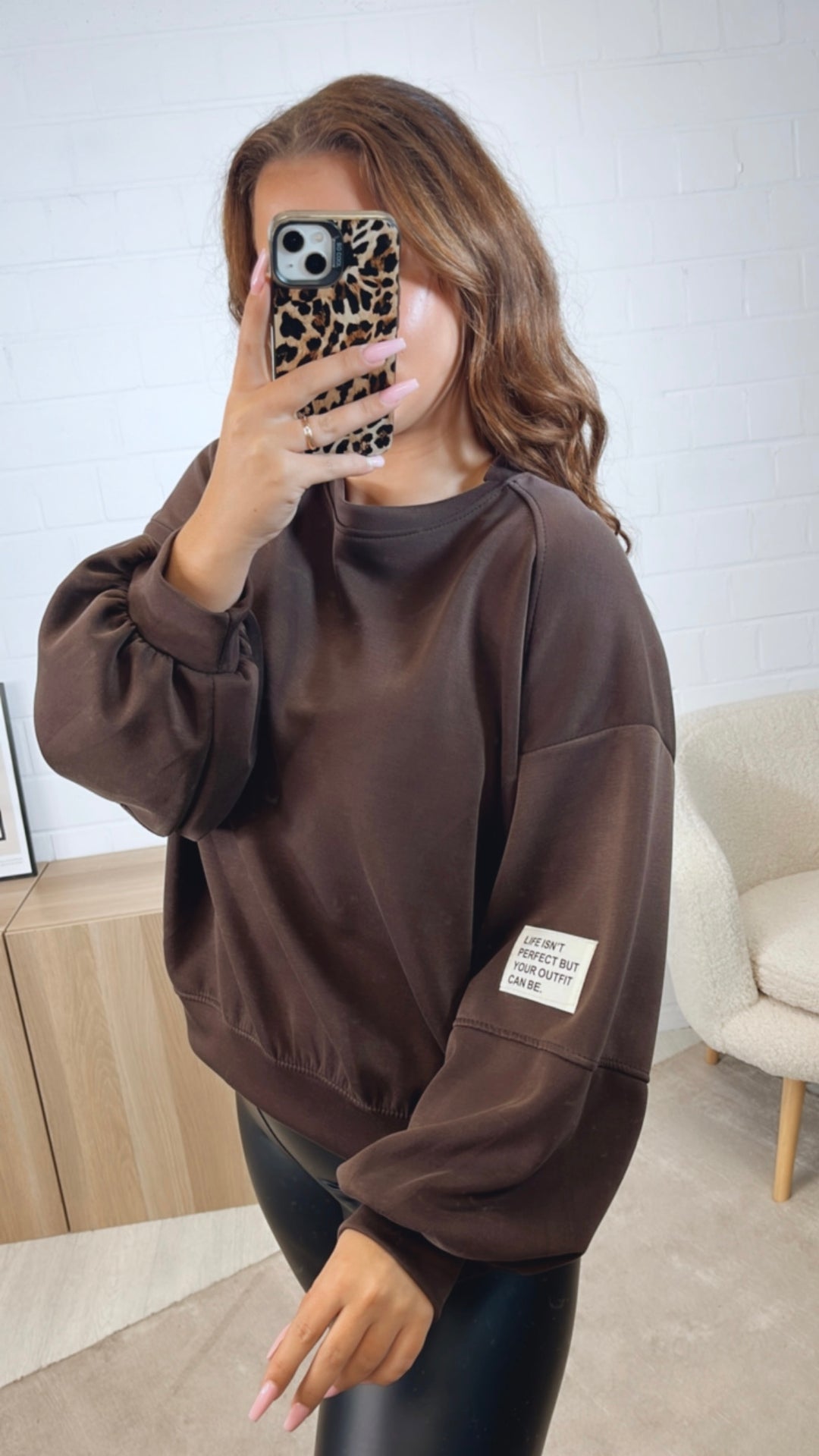Pullover " but your outfit can be. " / schoko braun Art. 12571