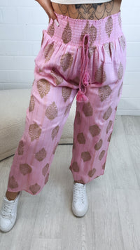 luftige Hose mit goldenen Akzenten / pink Art. 10465