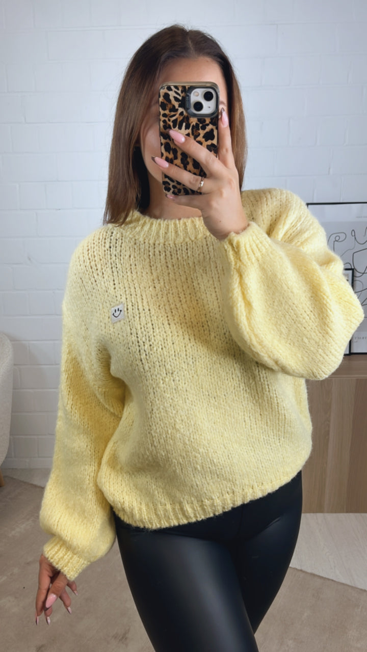 Strick Pullover " Just Be You " / soft gelb Art. 13009
