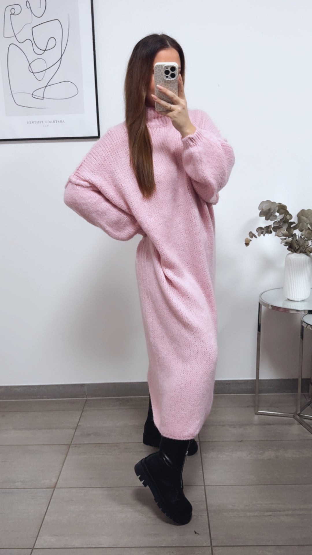 (Maxi-) Kuschel Kleid / soft rosa Art. 13241