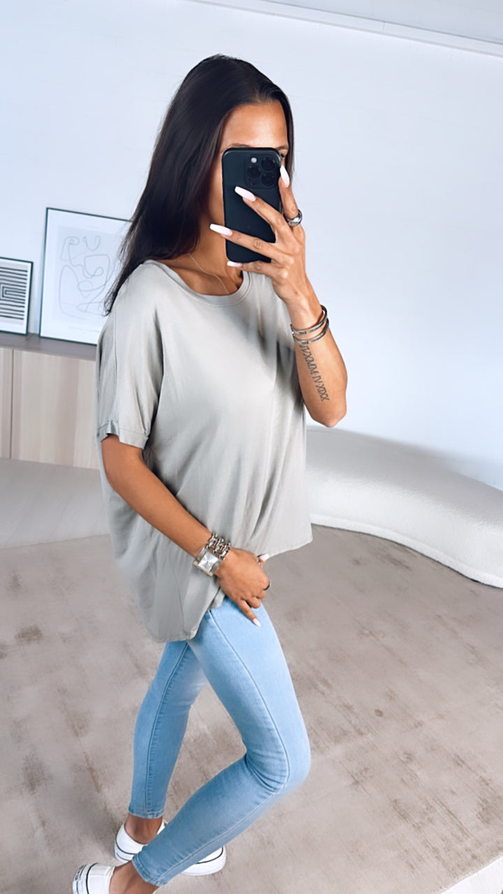 Vokuhila Long T-Shirt / schlamm Art. 6185