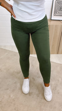 schlichte, leichte Leggings / khaki Art. 11023