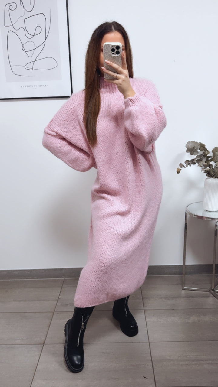 (Maxi-) Kuschel Kleid / soft rosa Art. 13241