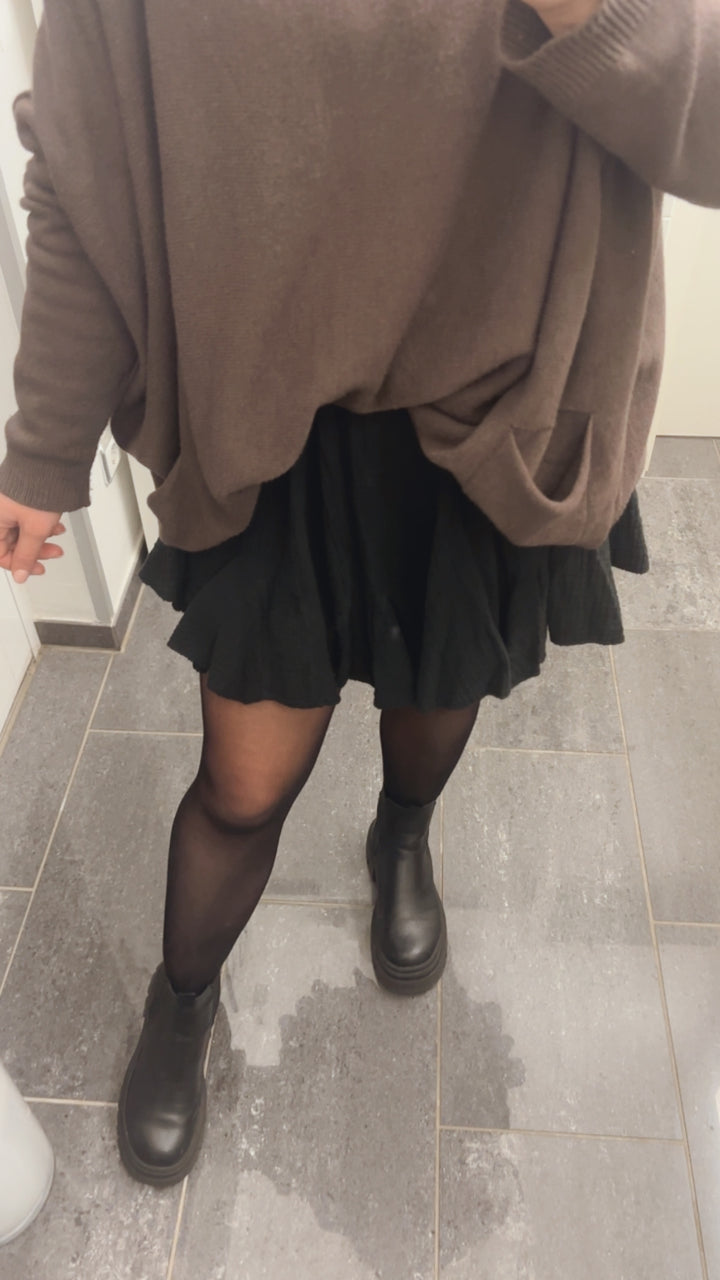 MUSSELIN ausgestellter Hosen Rock / schwarz Art. 13059