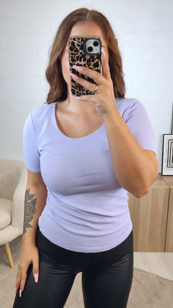 softes Ripp T-shirt / flieder Art. 12551