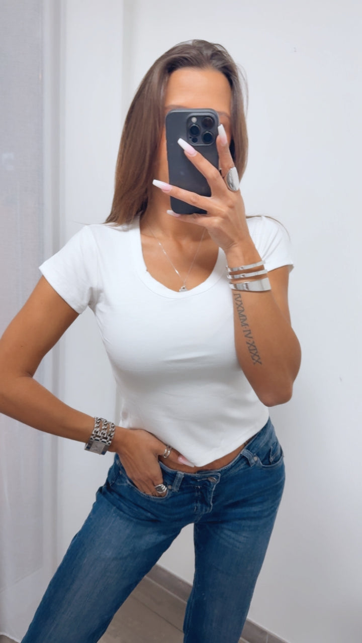 RIPP elastisches Viskose T-shirt / weiss Art. 14427