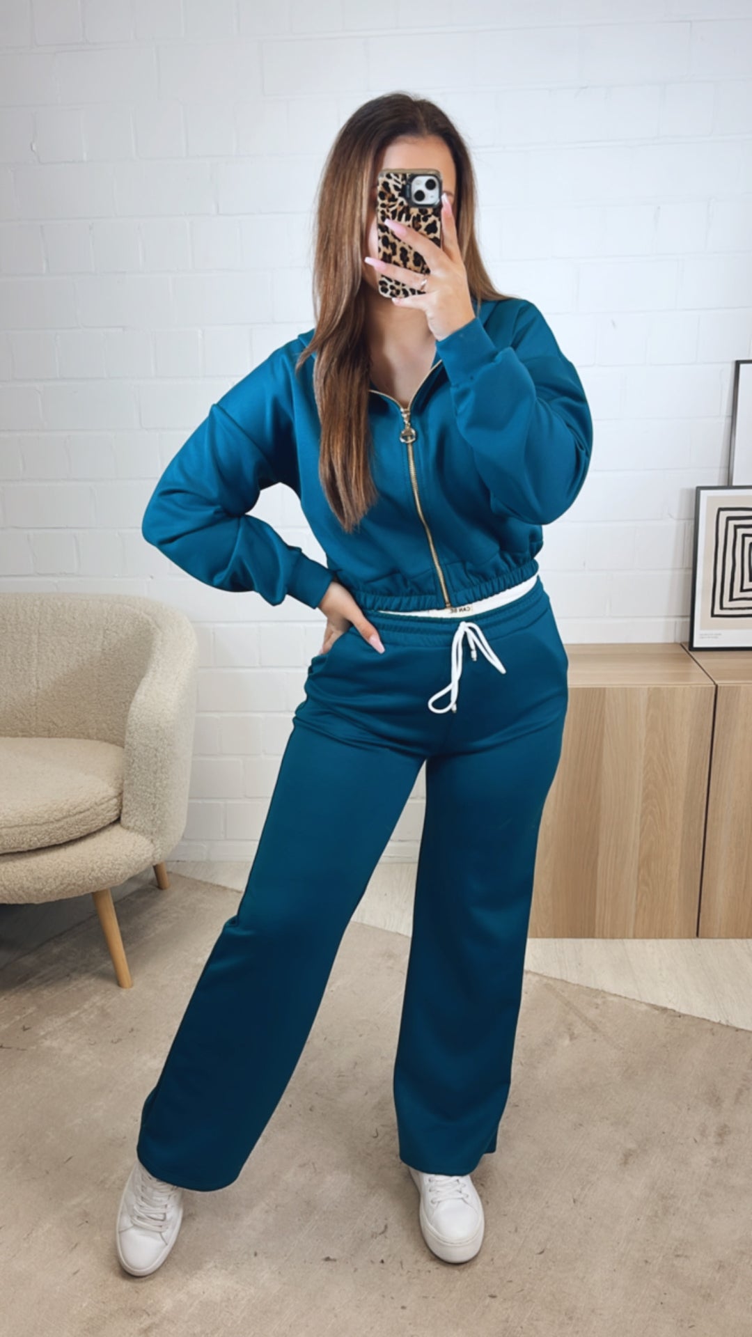 dreiteiliges Set aus Hose, Jacke und Bustier Top " Your outfit can be " / petrol Art. 12744