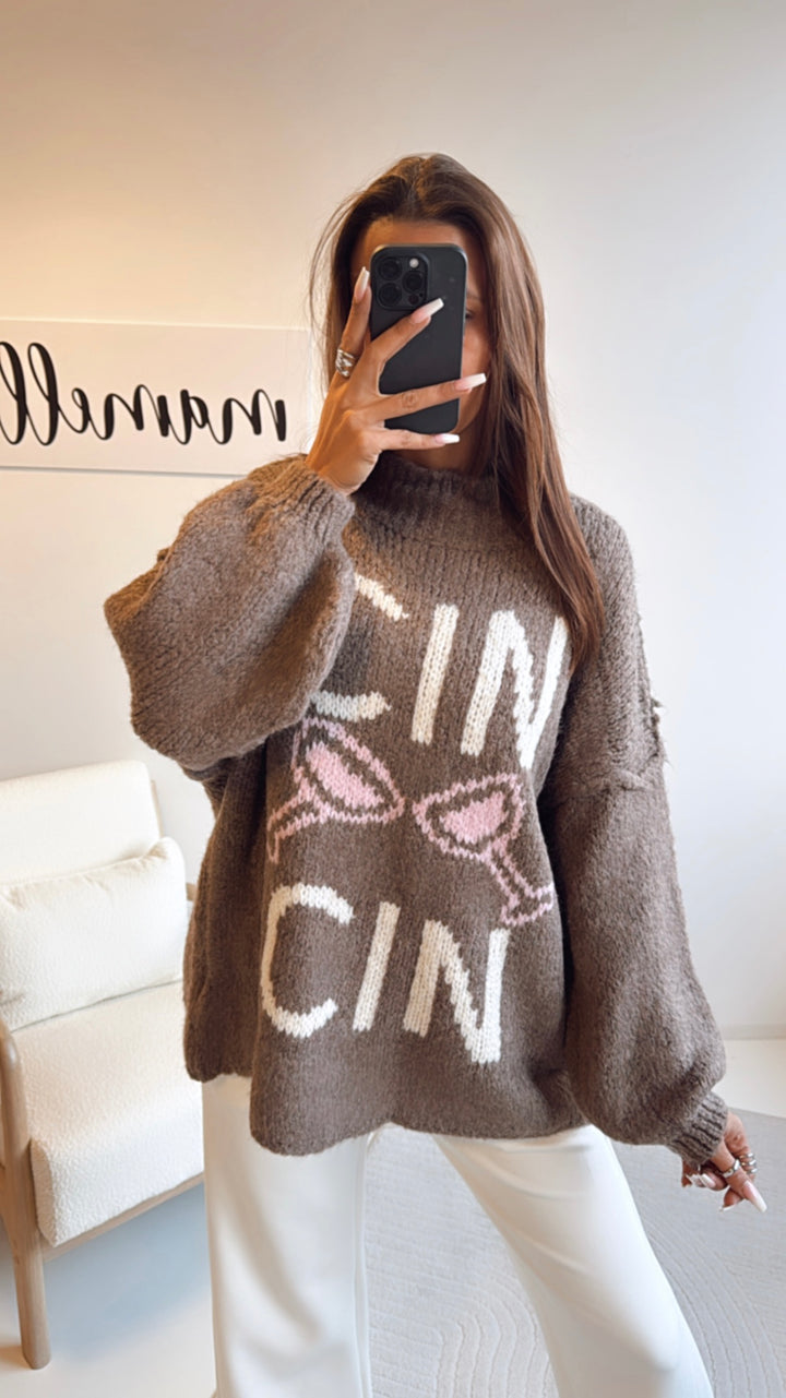 Pullover " Cin Cin " / braun meliert Art. 8495
