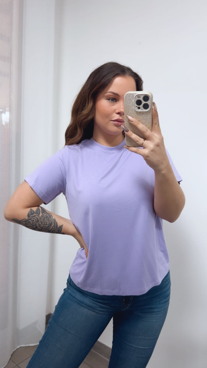 Basic T-shirt, Rundausschnitt / flieder Art. 14412