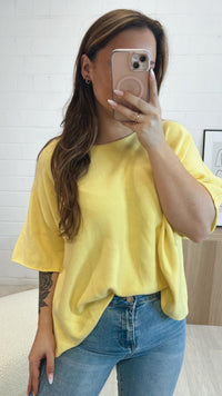 Leichtes Strick oversize T-shirt / gelb Art. 9315