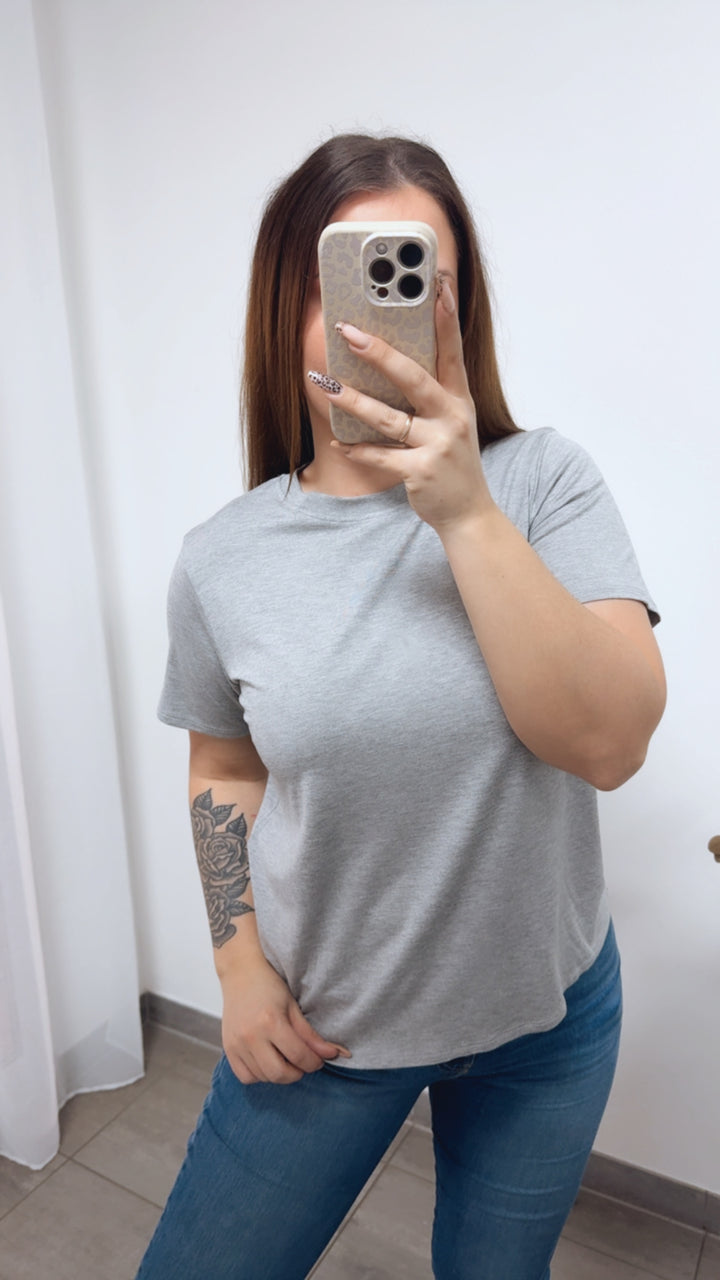 Basic T-shirt, Rundausschnitt / grau Art. 14302