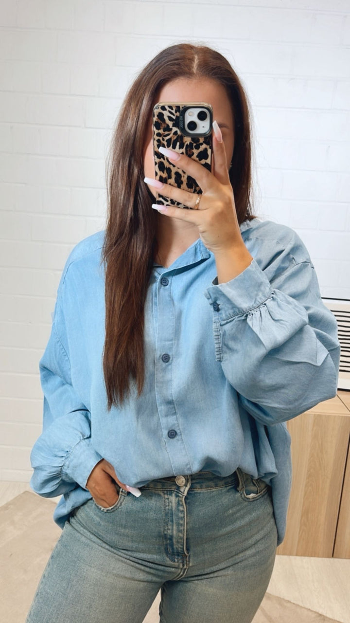 Oversize Bluse in Denim Optik HELL Art.12296