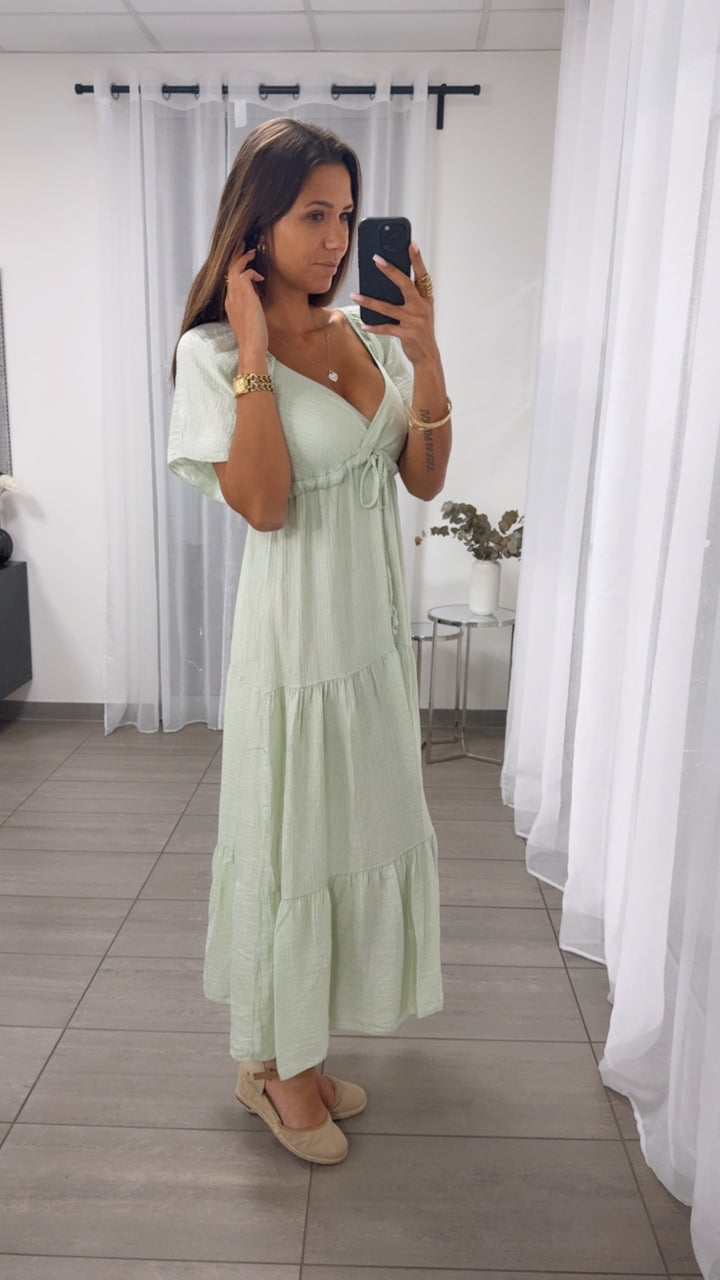Maxi Lyocell Kleid mit verstellbarem Brustbereich / mint Art. 14917