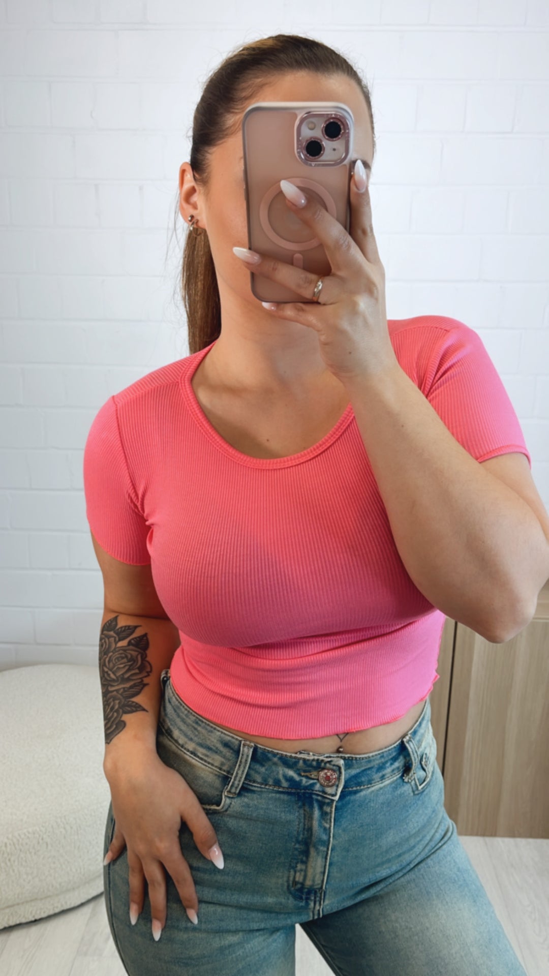Crop T-shirt / pink Art. 9759