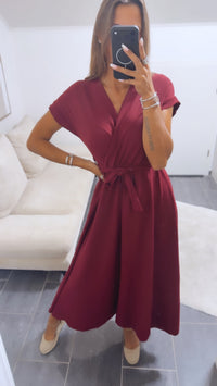 Maxi Kleid zum Binden, Wickeloptik / burgundy Art. 15375