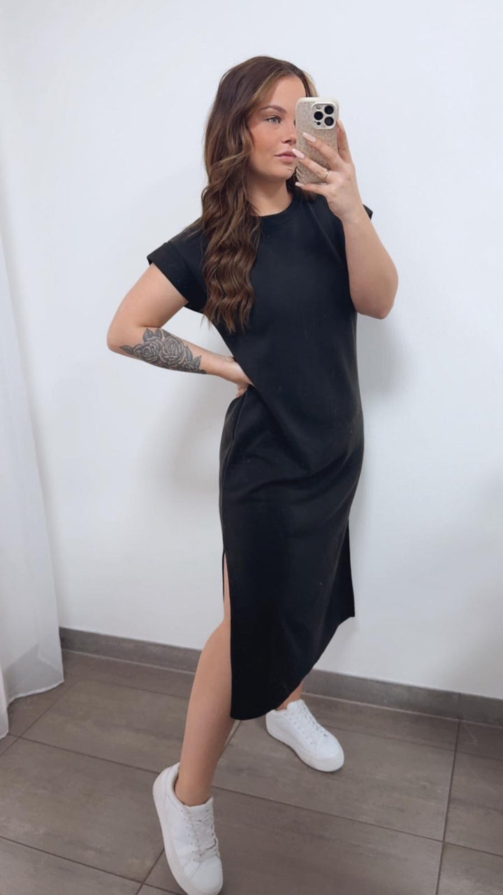 Butterstoff Shirt - Kleid/ schwarz / Art. 14810