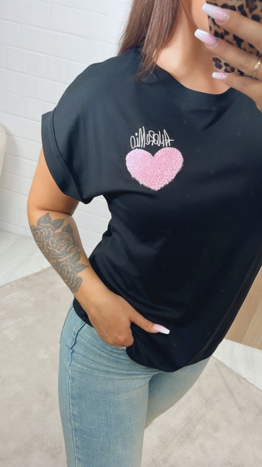 T-Shirt "AmoreMio" / schwarz Art.12272