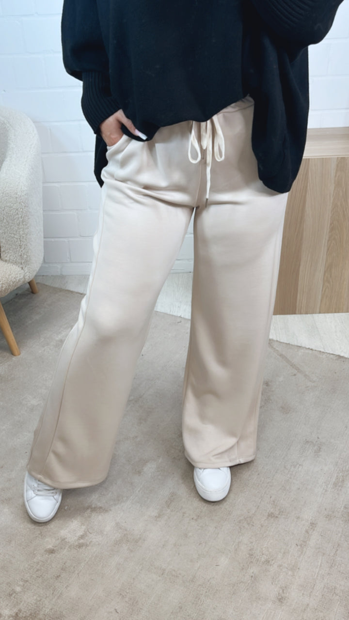 weiche Hose mit Tunnelzug / creme beige Art. 12437