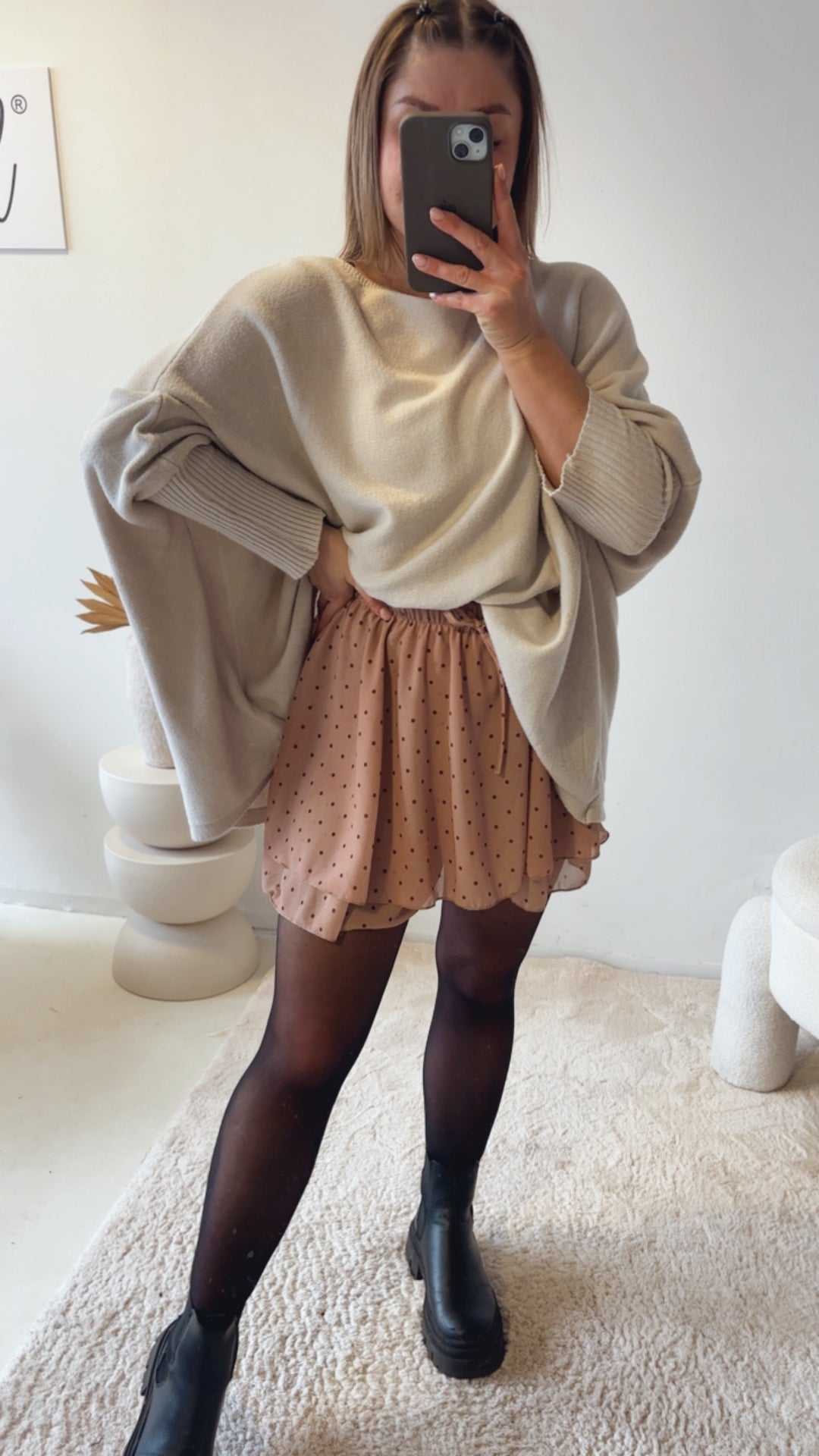 PUNKTE leichter Rock / soft apricot - Camel Art. 13141